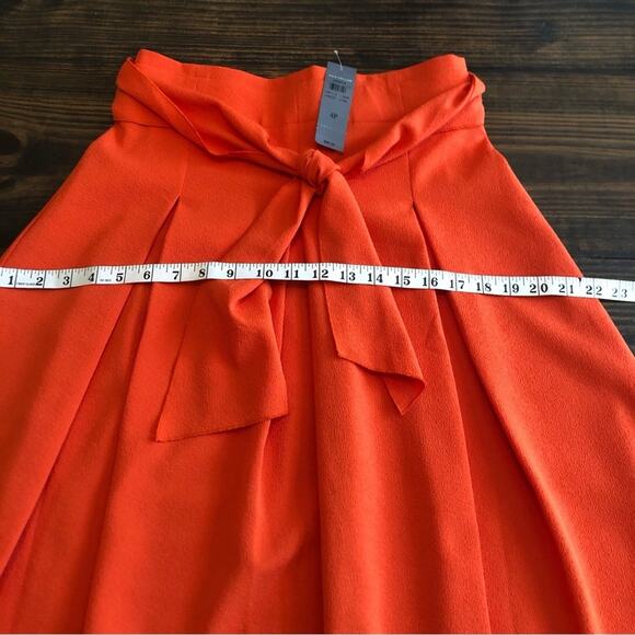 NWT Ann Taylor MIDI Skirt Women’s Sz 4 Pleated Orange Pleated Preppy Career - Picture 7 of 14